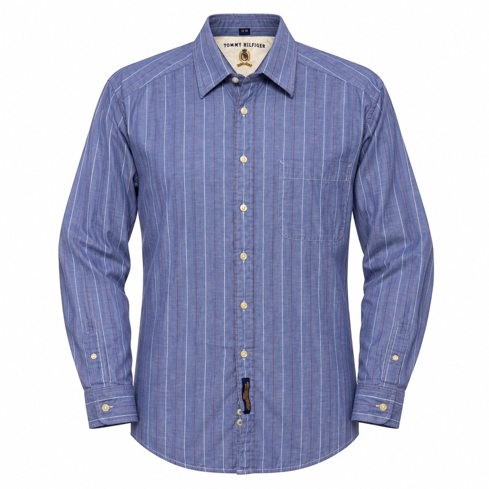Tommy Hilfiger Old Money Button Down Shirt Mens Size 15-33 Vintage Pinstripe - Picture 1 of 7